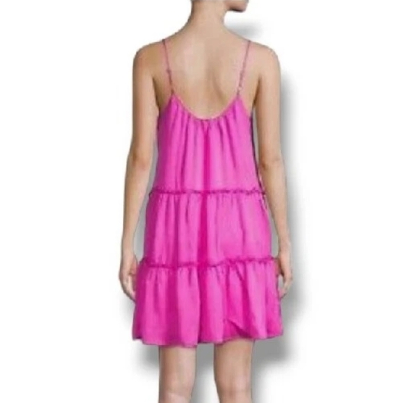 TRINA TURK Havsa Mini Tiered Dress Hot Pink Salamander New NWT Size Small Summer - Picture 2 of 12